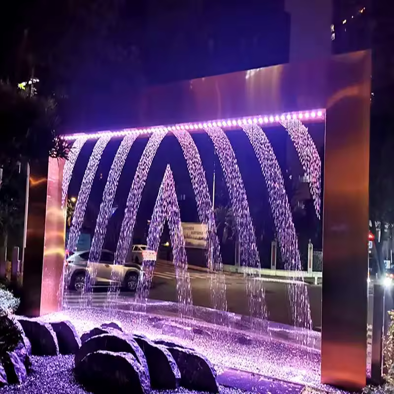 Cortina d’acqua digitale per piscine e paesaggi