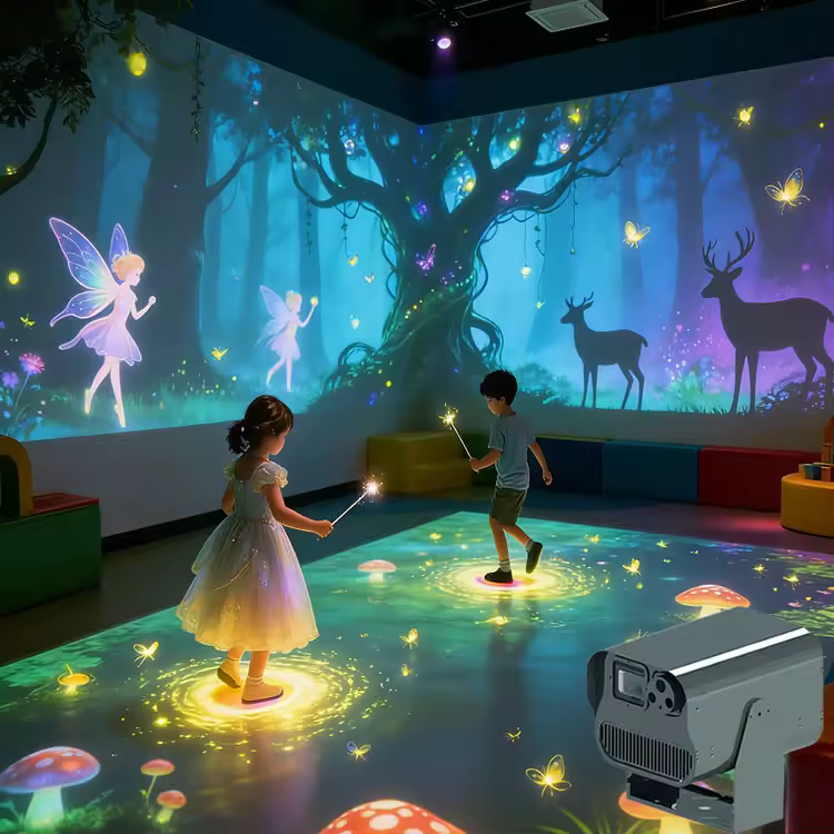 Sistema di proiezione immersiva 3D per ambienti